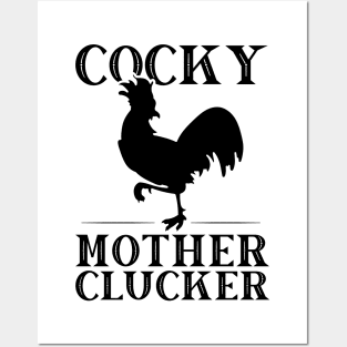 Funny Chicken Cocky Mother Clucker Vintage Rooster Posters and Art